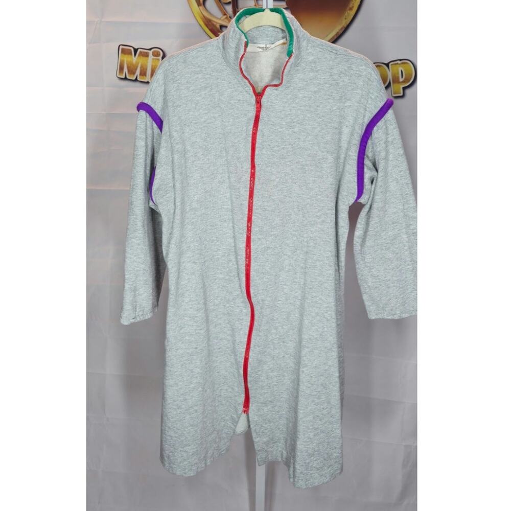 David Brown Boutique Vintage Gray Robe Lounge ZipUp CoverUp Size Large